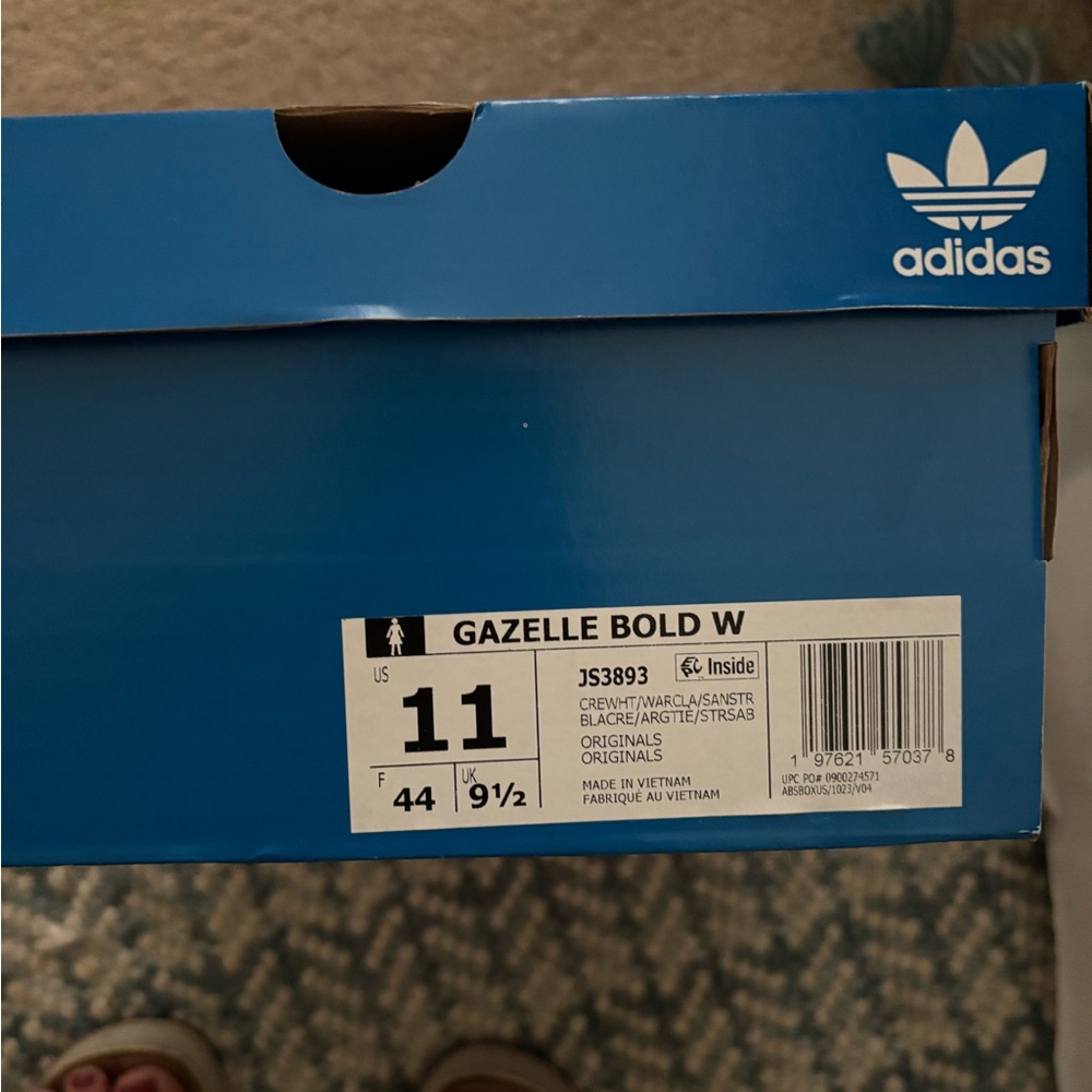 NWT and box Adidas Gazelle Bold Women’s 11 cream/clay - Picture 7 of 14
